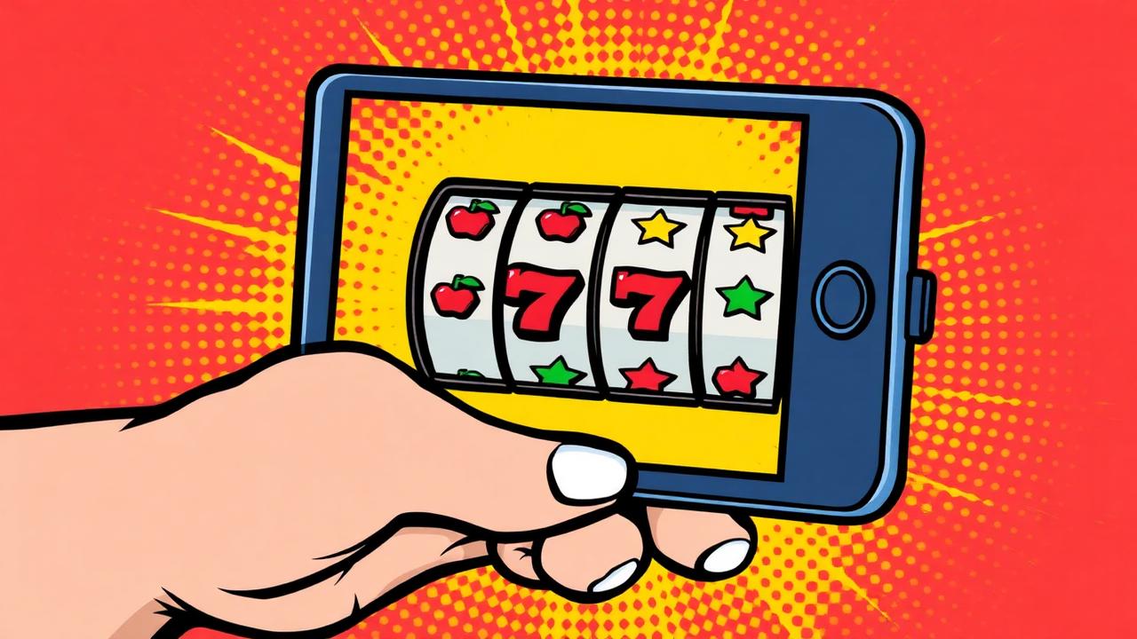 Hello Millions slot reels spinning on a mobile phone