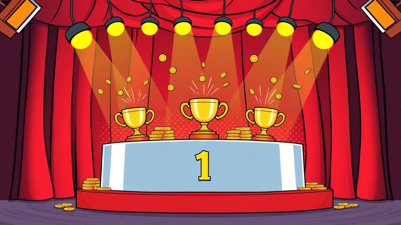 Hello Millions tournament podium and trophies